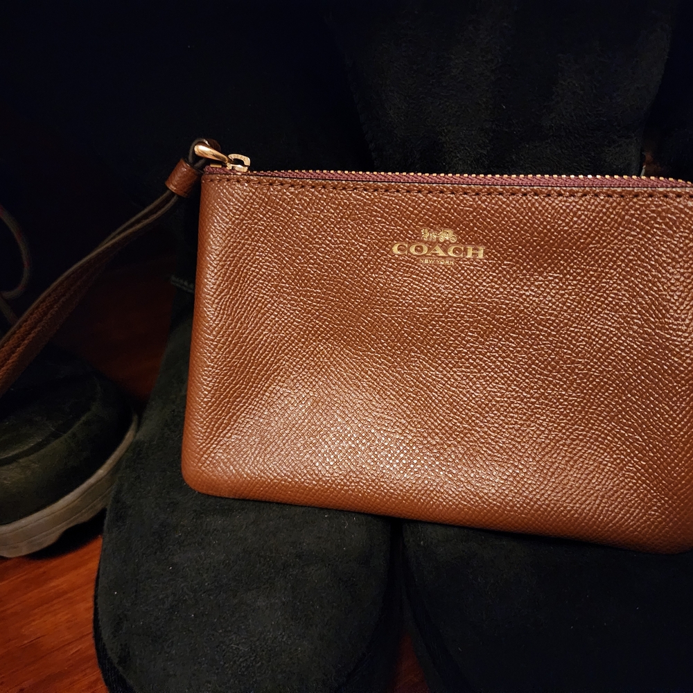 Coach Brown Leather Wristlet